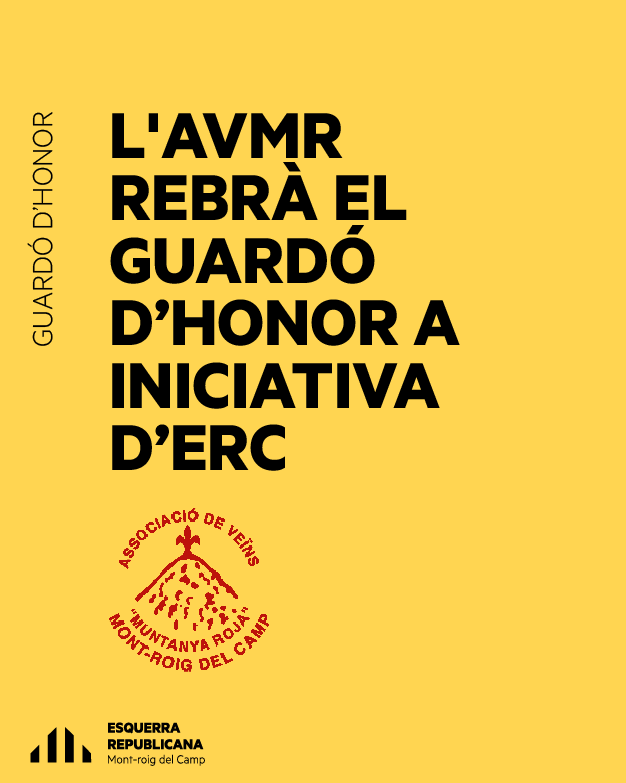 ercmontroigcamp's tweet photo. Al juliol, #ERC vam registrar la proposta d'otorgar el Guardó d'Honor a AAVV Muntanya Roja. I la comissió d'Honors i Distincions ha donat llum verda perquè es porti al Ple🏅

#Esquerra #EsquerraRepublicana #Montroig #Miami #CampdeTarragona #ERCMontroig #ERCMiami #AlCostatDeLaGent https://t.co/T2kXBDbUQW