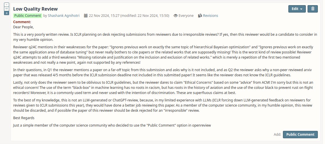 Shashank Agnihotri (@shashankska) on Twitter photo <a href="/thegautamkamath/">Gautam Kamath</a> "Irresponsible Reviews" are getting out of hand!
openreview.net/forum?id=Z1MKx… <a href="/thegautamkamath/">Gautam Kamath</a> "Irresponsible Reviews" are getting out of hand!
openreview.net/forum?id=Z1MKx…