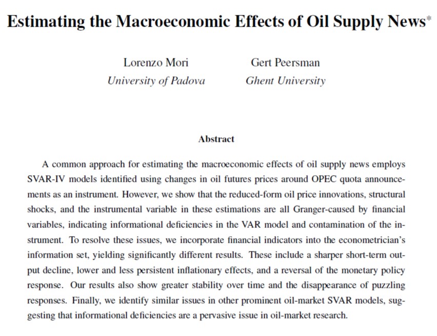 🚨 New Paper Alert! 🚨

While the main contribution is methodological, an intriguing takeaway for a broader audience is the ability to predict oil price changes—especially those around OPEC announcements

Full version: users.ugent.be/~gpeersma/gert… 

Abstract 👇