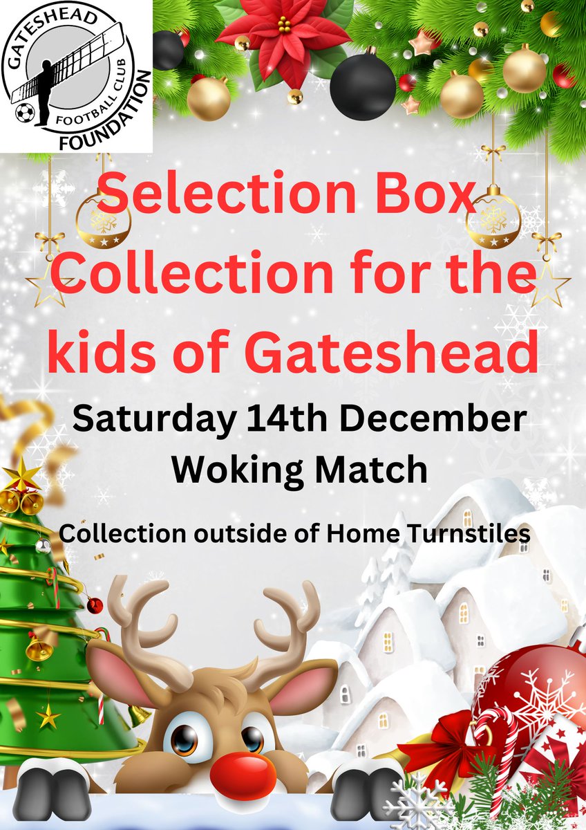 GheadFoundation's tweet photo. The Foundation will be doing its annual Selection box collection at the Woking game on Saturday 14th December. https://t.co/4QXkwAel0C