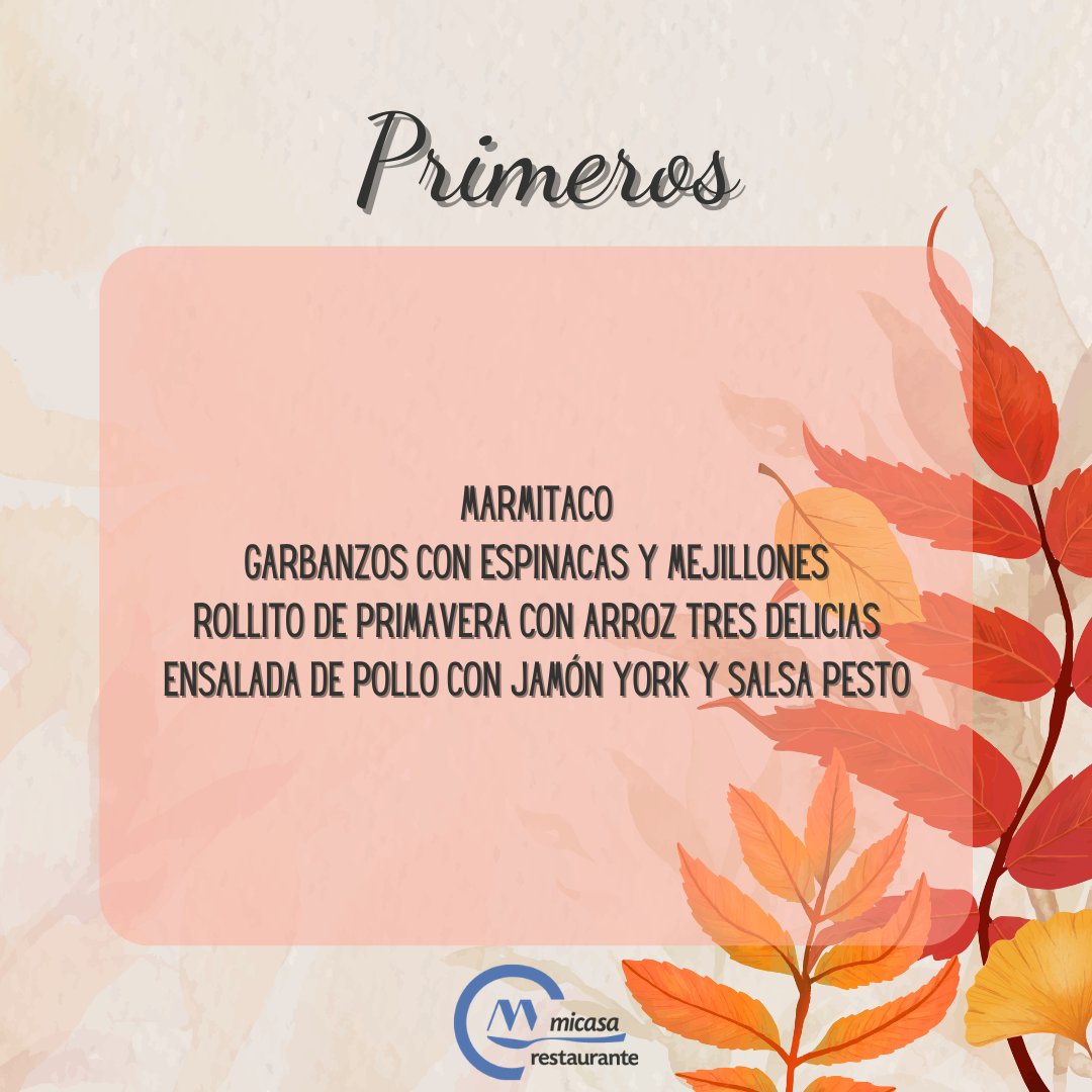 micasarestau's tweet photo. Y llegó el viernes, vamos con nuestro menú para terminar la semana y empezar el fin de semana con energía.
.
.
#menudeldia #comerbien #comercomoencasa #cuellar #menudeldiacuellar #comerencuellar #turismocuellar #cocinacasera https://t.co/KvYKU8iSJM
