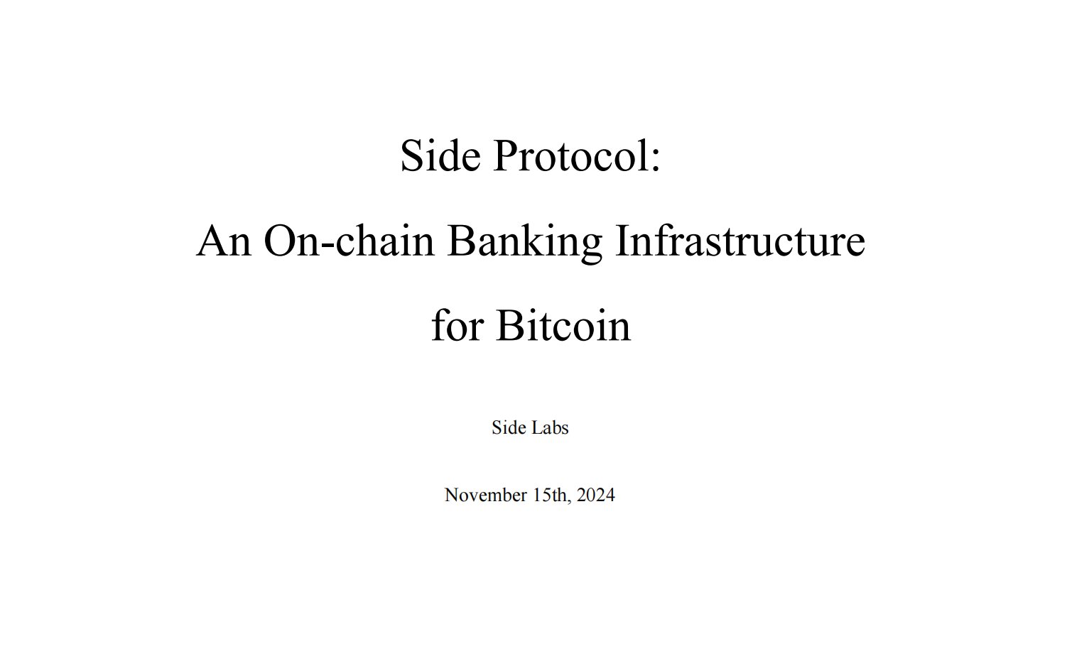 Side Protocol on Twitter / X