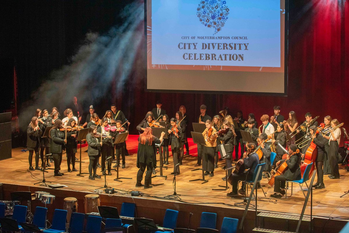 SPetersAcademy's tweet photo. A huge congratulations to our incredible students who took to the stage at Wolverhampton City Diversity Celebration on Monday, 11th November, at Wolverhampton Halls! 🎶✨

It was a joy to see our large ensemble joined by some of our talented Dohl drummers, showcasing their talent https://t.co/DBExfOwWuI