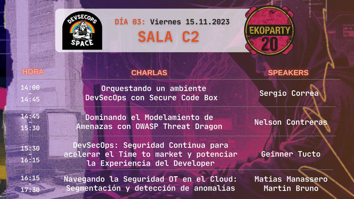 web3SecLatam's tweet photo. Nuestra grilla de hoy para @ekoparty https://t.co/PAEkMmJcfq
