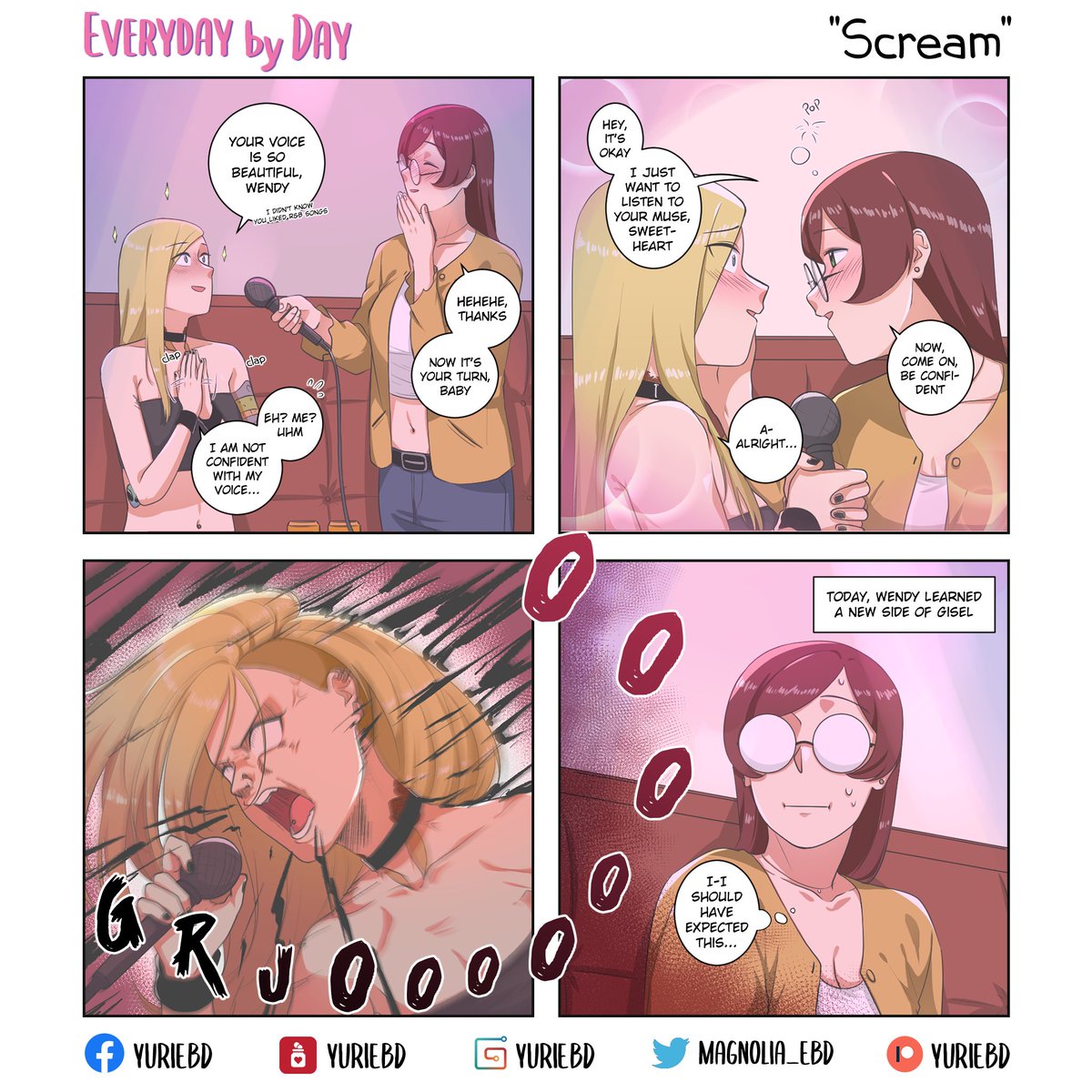 magnolia_ebd's tweet photo. Everyday by Day 4koma - Chap 107 "Scream"
Wendy never stops getting amazed by Gisel...
---
#EBD_gwen #EBD_gisel #EBD_wendy #YuriEBD #magnoliateam https://t.co/8ohcSVqiT5
