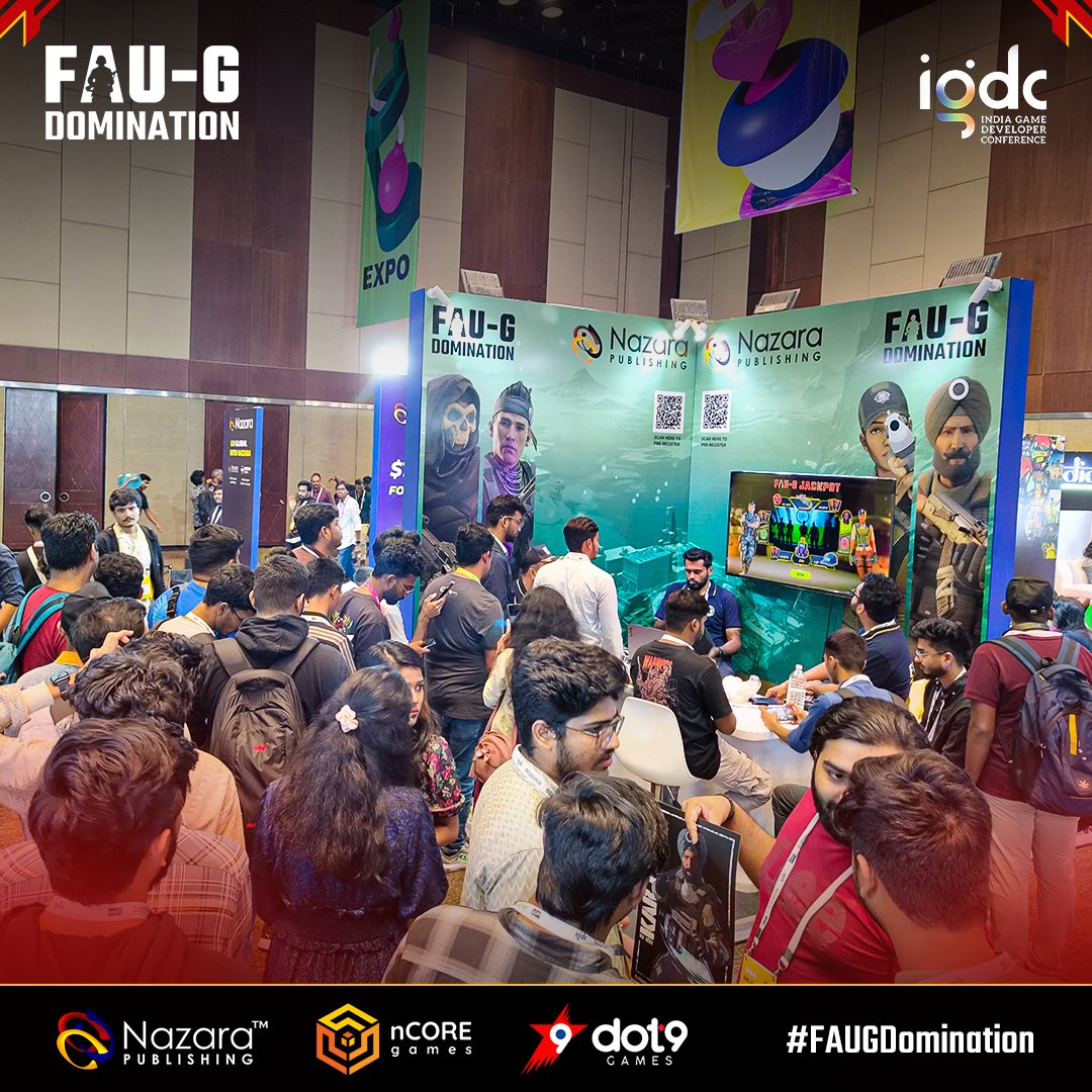 FAUGDomination's tweet image. FAU-G: Domination Jackpot is taking place at #IGDC 2024 in Hyderabad.

All those visiting the conference can win some exclusive official merchandise!

So come down to the booth, pre-register the game, and spin the wheel

#FAUG #FAUGDomination #FAUGGame #IGDC2024 #MadeInIndia