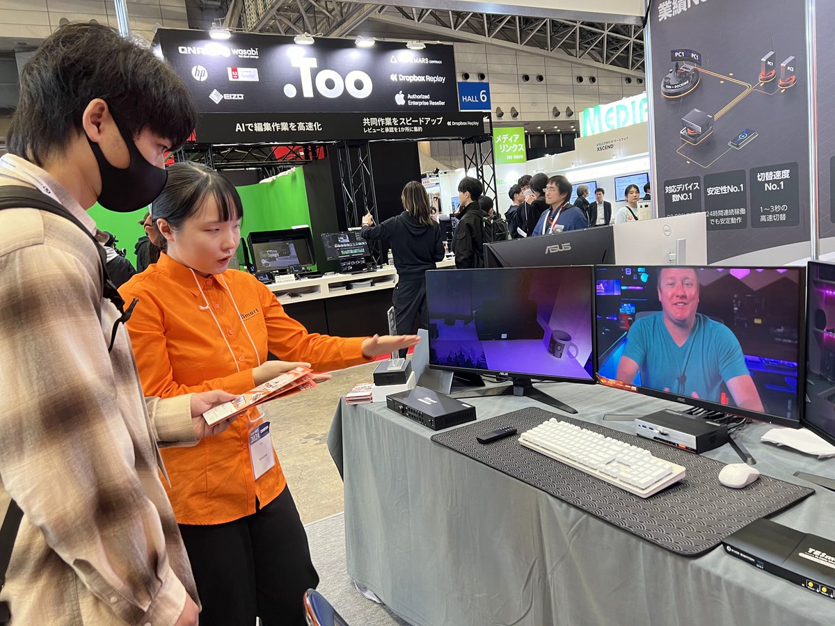 Tesmartjp's tweet photo. 🎉 Inter BEE 2024 | 展会最終日! 🎉
今日はInter BEE 2024の最終日!TESmartの社長もブースに登場しました!私たちがどれだけこの展会を大切にしているかを示す一日でした!✨
ご来場いただいた皆様、ありがとうございました!😊
#InterBEE2024
#TESmart
#社長登場
#8KKVM
#MSTソリューション https://t.co/7IzKAuxf5J