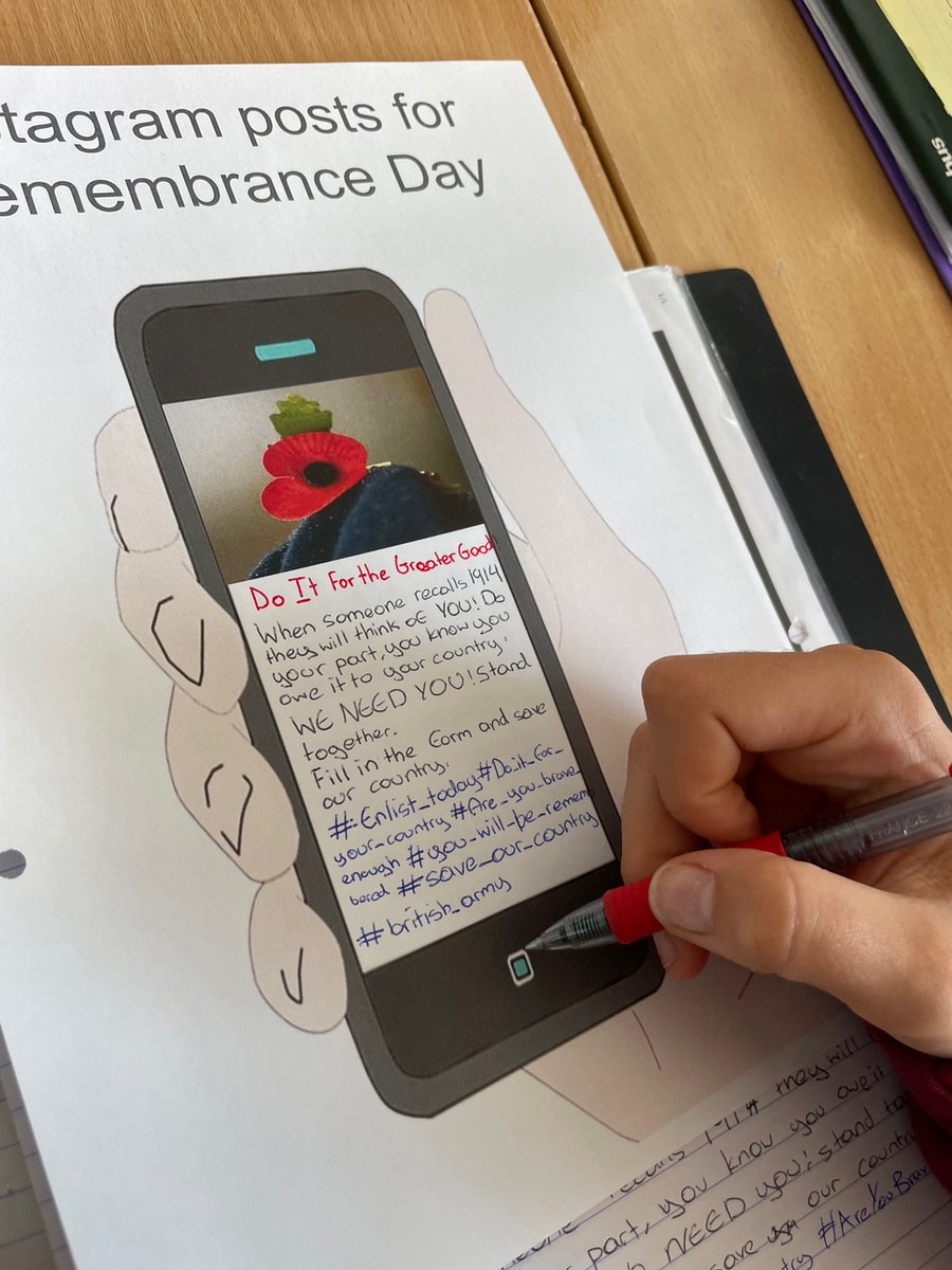 Earlier this week, our Year 9 First Language students marked Remembrance Day by crafting WWI-inspired Instagram posts. Drawing on the powerful language of wartime propaganda, they honoured the memory of those who served with creativity and respect.