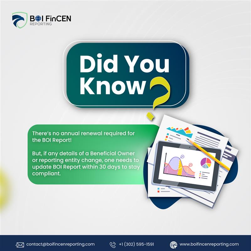 BOIFINCENreport's tweet photo. However, if any details of a Beneficial Owner or reporting entity change, you must update the BOI Report within 30 days to stay compliant.
Stay ahead and remain compliant with ease!

#BOIFinCENReporting #BOIReport #Compliance #BusinessTips #BusinessCompliance #BusinessOwners #BOI https://t.co/sv4DwVac9V