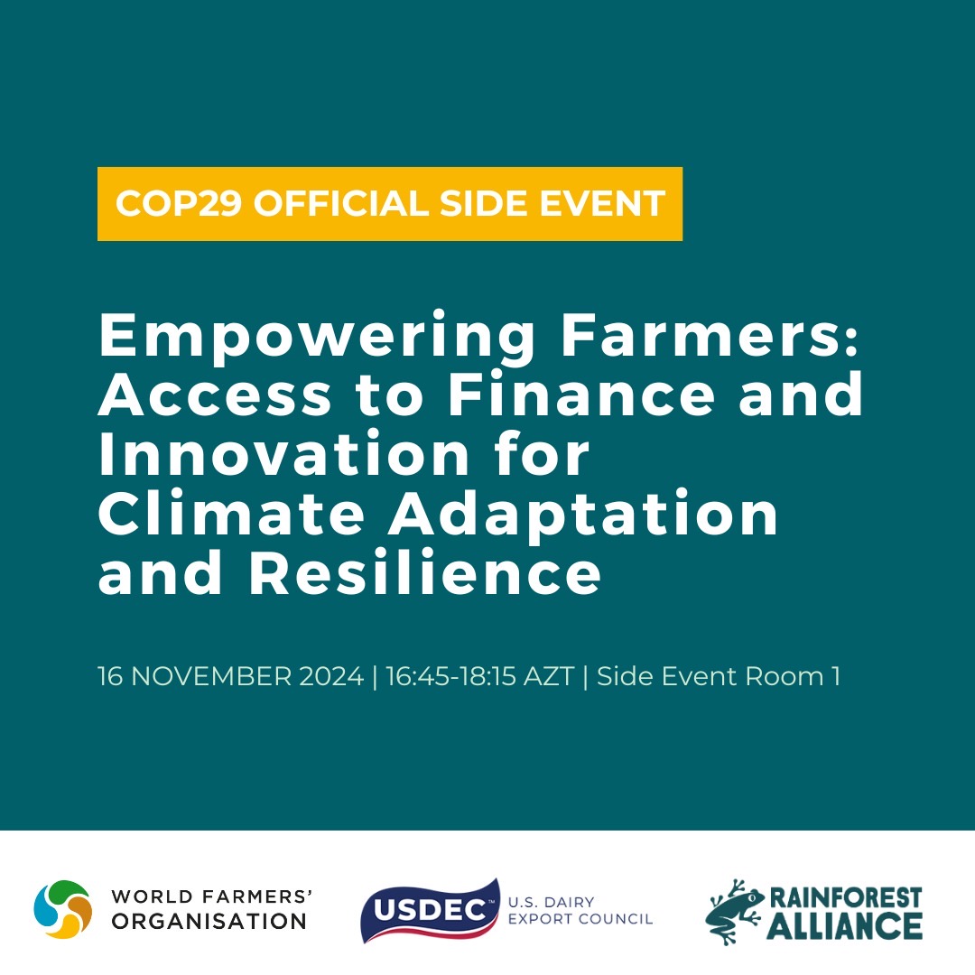 AgriCord (@ffp_agricord) on Twitter photo We are thrilled to announce that our CEO, <a href="/KatjaVuoriBRX/">Katja Vuori</a>, will be speaking tomorrow at the COP 29 side-event: “Empowering Farmers: Access to Finance and Innovation for Climate Adaptation and Resilience"
Join us to be part of this crucial conversation!
#COP29 #ClimateAdaptation We are thrilled to announce that our CEO, <a href="/KatjaVuoriBRX/">Katja Vuori</a>, will be speaking tomorrow at the COP 29 side-event: “Empowering Farmers: Access to Finance and Innovation for Climate Adaptation and Resilience"
Join us to be part of this crucial conversation!
#COP29 #ClimateAdaptation