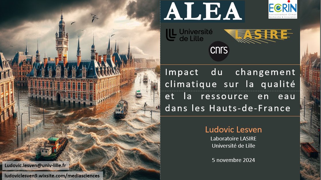 Ci-dessous un lien vers la #vidéo de ma #conférence sur l'#impact du #changementclimatique sur la #qualité et la #ressource en #eau dans les #HautsdeFrance #ALEA
<a href="/univ_lille/">Université de Lille</a>
<a href="/CultureULille/">Culture Univ Lille</a>
<a href="/EspritArchimede/">Esprit d'Archimède</a>
<a href="/hautsdefrance/">Région Hauts-de-France</a>

webtv.univ-lille.fr/video/12990/im…