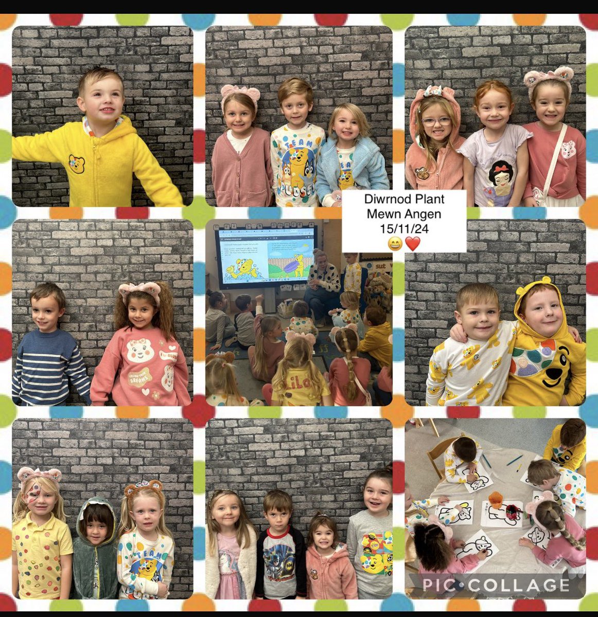 ParcyTywyn's tweet photo. Plant y dosbarth Derbyn yn codi Arian ar gyfer Plant Mewn Angen. @ChildrenINeed #pod1 https://t.co/2i3Pc6P0T5