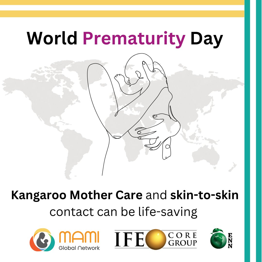 IFE Core Group (@ifecoregroup) on Twitter photo #WorldPrematurityDay: Kangaroo Mother Care & skin-to-skin is simple yet effective. A high impact resource available everywhere & an immediately available lifeline in emergency contexts.
Watch the webinar: buff.ly/48NBuKx
Read the reference list: buff.ly/3YwrX7u #WorldPrematurityDay: Kangaroo Mother Care & skin-to-skin is simple yet effective. A high impact resource available everywhere & an immediately available lifeline in emergency contexts.
Watch the webinar: buff.ly/48NBuKx
Read the reference list: buff.ly/3YwrX7u