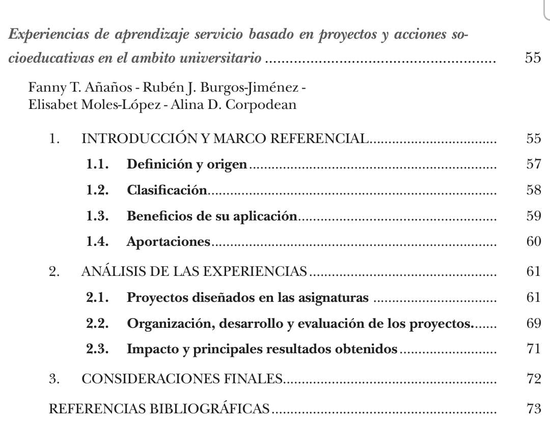 📚Nos alegra anunciar la publicación de nuestro capítulo sobre aprendizaje y servicio universitario en el libro "Aprendizaje y servicio universitario y adquisición de competencias transversales", coordinado por M.ª Ángeles Valdemoros y Rosa A. Alonso (Ed. Dykinson) #Educación