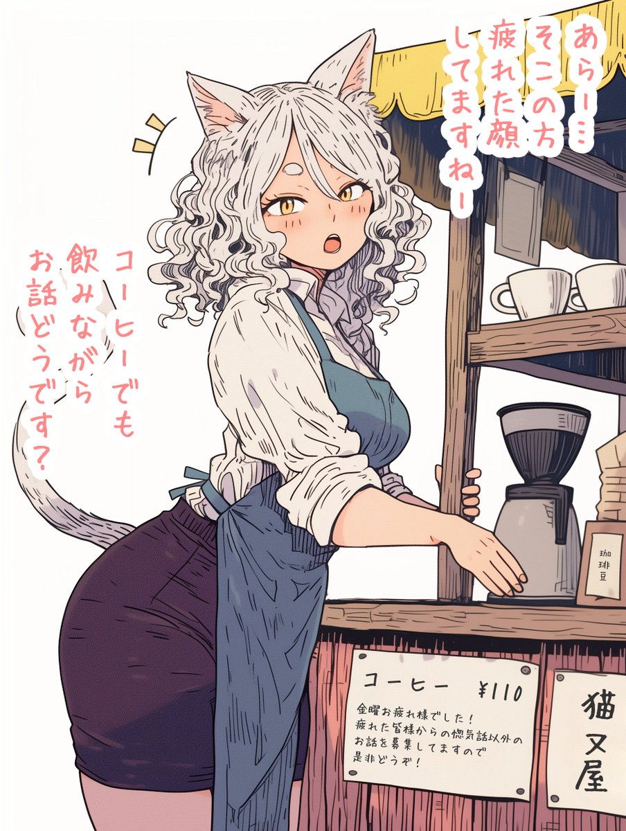 あなたの会社の近くにふいに現れる猫又屋☕️ 
