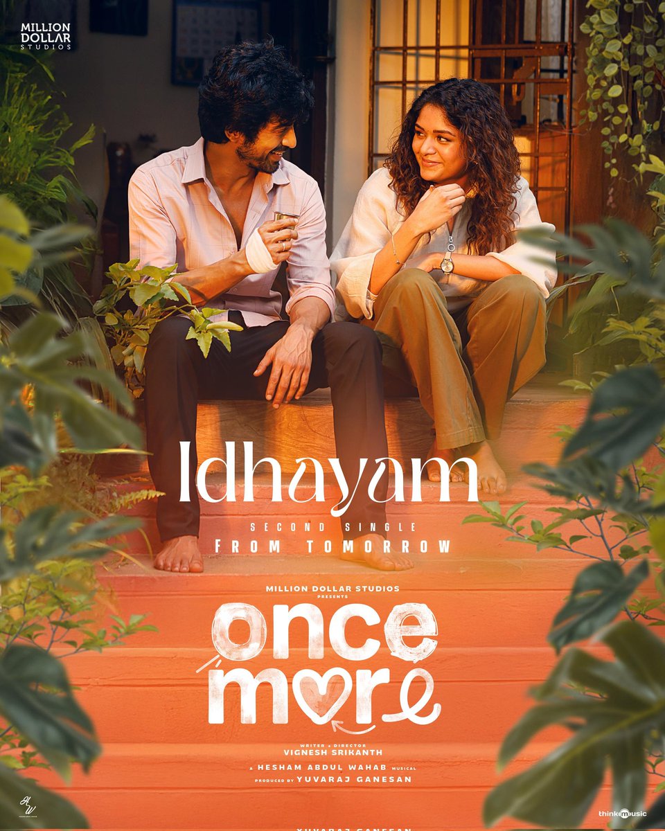seithimalar14's tweet photo. #Idhayam , The Second Single from #OnceMore Releases Tomorrow..✌️Glimpse at 5pm today..⭐

#ArjunDas #aditishankar #oncemore #secondsingle #trending #song https://t.co/HMdNbSdq7a