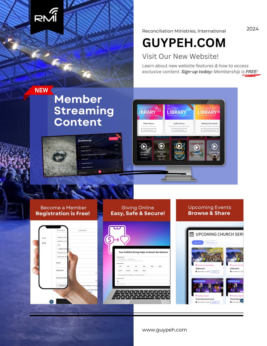 Guypeh's tweet photo. 📢 Exciting News!

We’re thrilled to announce the launch of our brand-new website! You now have easy access to powerful resources, updates on our global mission, and opportunities to stay connected with us like never before. 🌍

Plus, as a special gift, we’re offering free access to a training course on revival! Simply go to the “Initiatives” link in the dropdown menu and select “School of Revival” to get started.

Visit our website today, explore all it has to offer, and join us on this journey of transformation and empowerment!