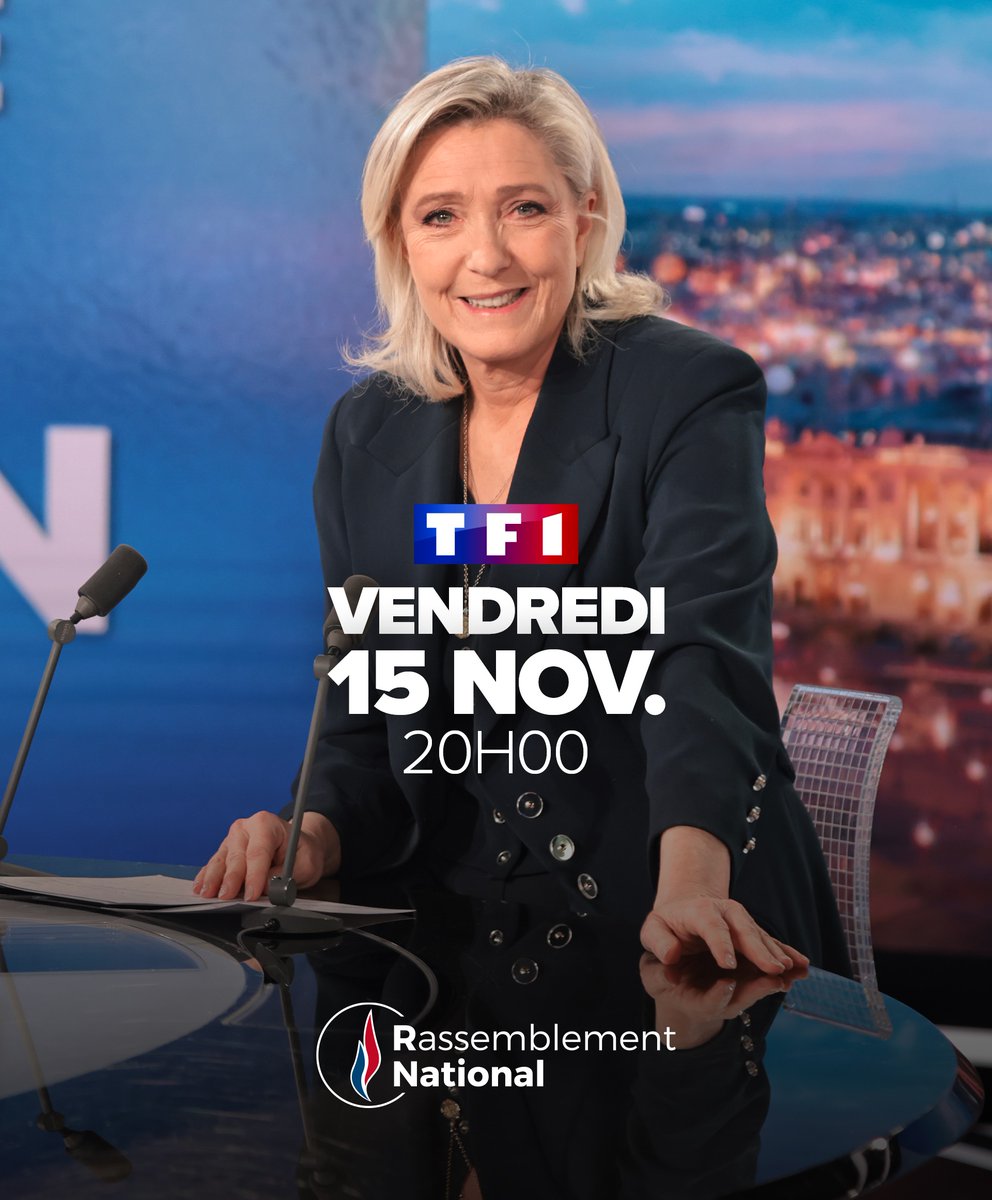 MLP_officiel's tweet photo. Je serai ce soir l'invitée du 20h de TF1 ⤵️ https://t.co/Yqe67ZpQS8