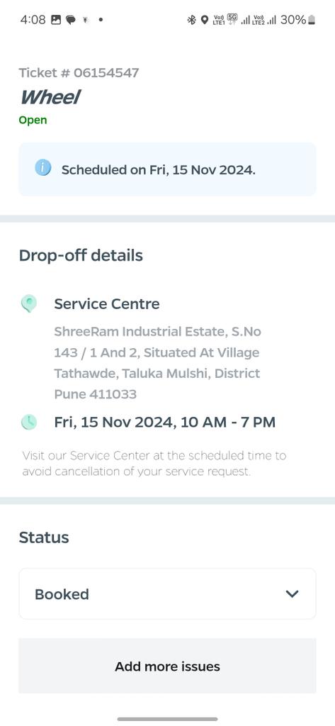 Hrushikesh9009's tweet photo. @bhash @OlaElectric @nitingokhale @ArunabhKumar @kunalkamra88 These are my service details. https://t.co/7z3g7lkyXe