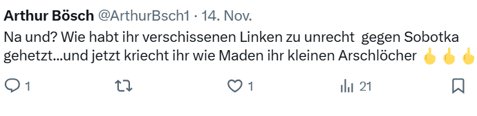 yagobuzz's tweet photo. Meinungsaustausch mit Vasallen aus der faschistischen Unterwelt:

Immer sachlich fundiert, logisch durchdacht, zwingend ehrlich!

Bitte, weiter so! https://t.co/u0QXWxjcqZ