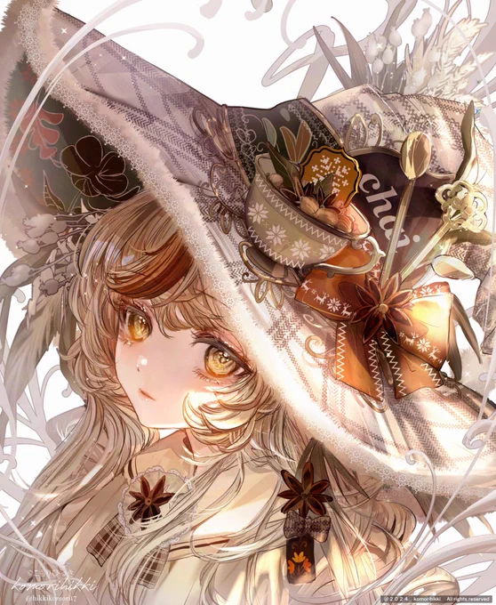 WIP 冬のマサラチャイティーの魔女winter masala chai tea witch   #イラスト 