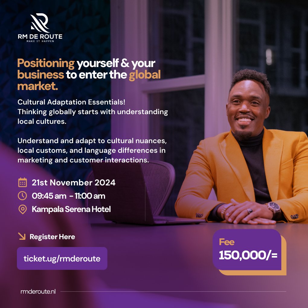 Entering new markets means understanding more than just logistics. 

It's about respecting and adapting to the local culture, customs, &amp; language. Learn how cultural adaptation can transform your brand's reach! 

Reserve your spot ticket.ug/rmderoute