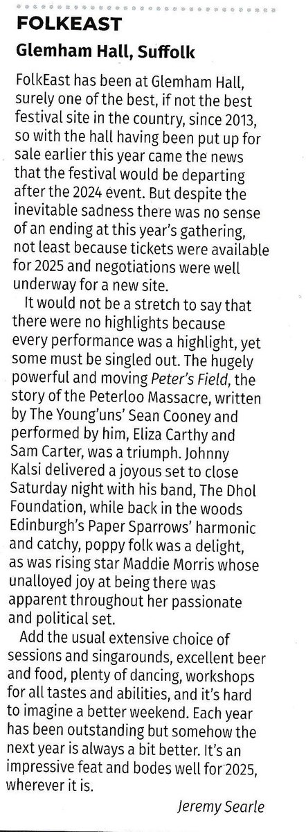 FolkEast (@folkeast) on Twitter photo This has really brightened up a grey day ... thank you <a href="/RocknReelR2/">RnR magazine</a> <a href="/JeremySear31320/">Jeremy Searle</a> for this lovely review of the festival. See you in 2025! Bring on the sunshine. This has really brightened up a grey day ... thank you <a href="/RocknReelR2/">RnR magazine</a> <a href="/JeremySear31320/">Jeremy Searle</a> for this lovely review of the festival. See you in 2025! Bring on the sunshine.