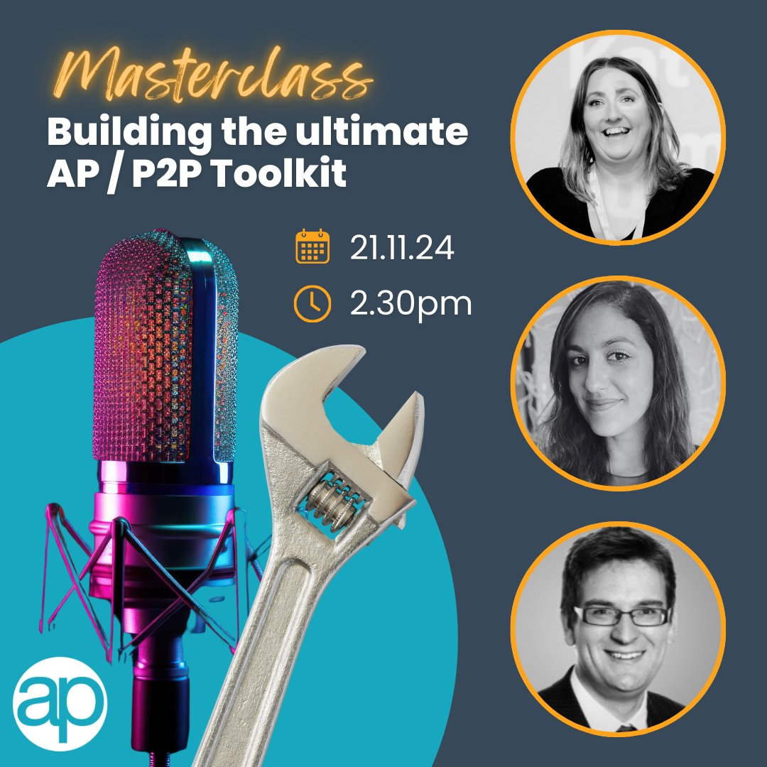 AP_Association's tweet image. 🧰 Join us next week for an APA Masterclass with Yooz: Building the Ultimate AP / P2P Toolkit! 🧰

📅 When: Thursday 21st November | 2:30 PM - 4:00 PM GMT

Register here: bit.ly/4fJSbZu 

#APMasterclass #AccountsPayable #P2P #APA