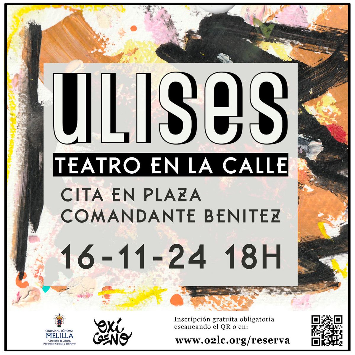 Este sábado, el mito de Ulises cobra vida en las calles del Monte María Cristina. Teatro, música y danza en un espectáculo único.
🗓️ 16 de noviembre
🕕 18:00 h
📍 Plaza Comandante Benítez
¡Ven a vivir la magia del teatro en tu barrio! Entrada gratuita en o2lc.org/reserva