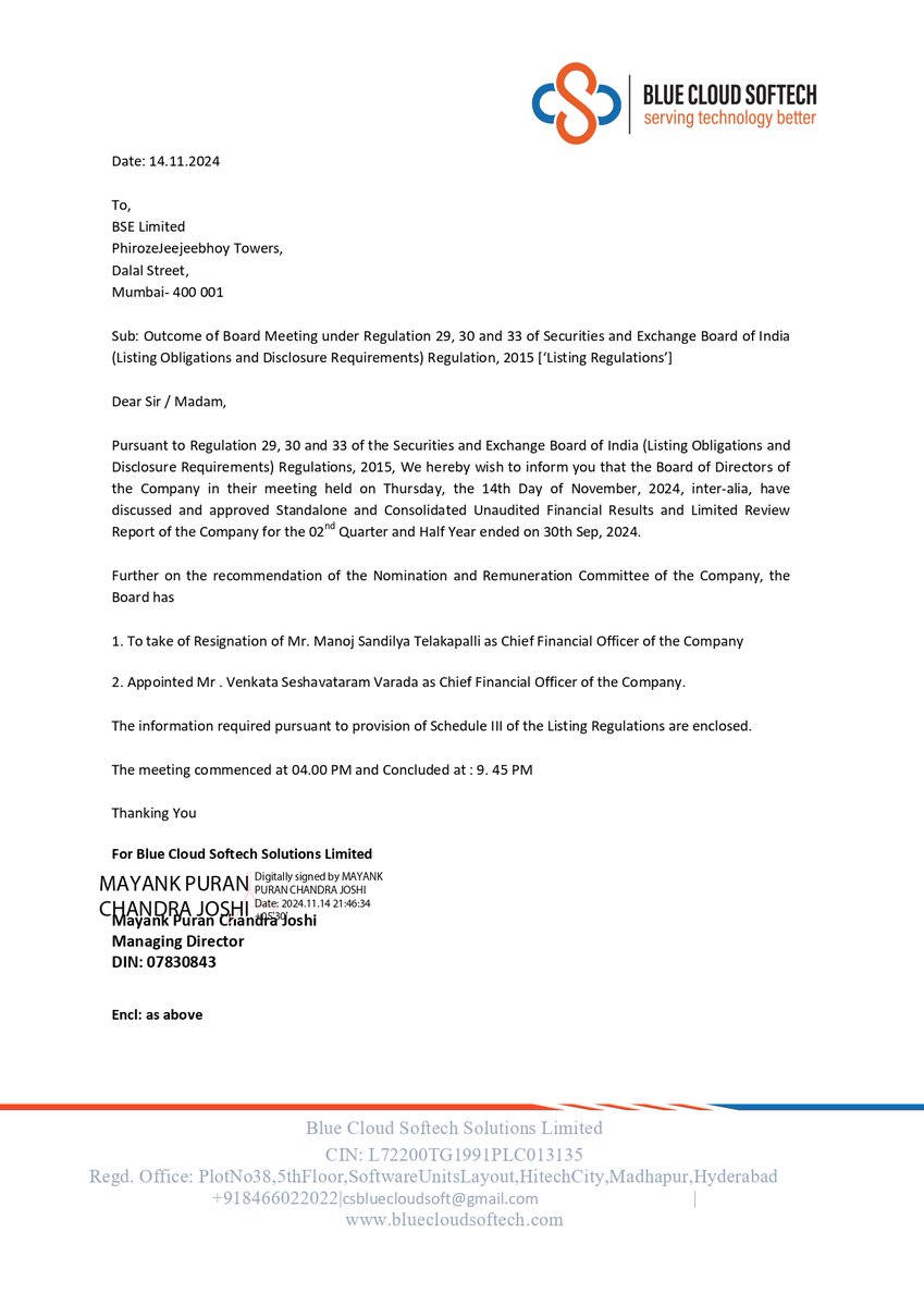 BaateinStockKi's tweet image. BREAKING: Blue Cloud Softech Solutions Ltd announces 2:1 stock split! This multibagger IT company reports a staggering 536% jump in PAT to ₹21.83 crore! Keep this underdog on your radar! 

#BlueCloudSoftech #StockSplit #Multibagger #ITStock #Earnings
