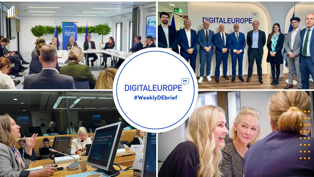 DIGITALEUROPE's tweet photo. In this #WeeklyDEbrief, we bring you the latest steps forward for Europe to become #aDigitalPowerhouse:

👂Hearings of @HennaVirkkunen &amp; @steph_sejourne 
🖥️ Europe's AI future
📜 A plan to reform #CopyrightLevies

📖https://t.co/kCnI33szgW https://t.co/Mr4KAQE6aV