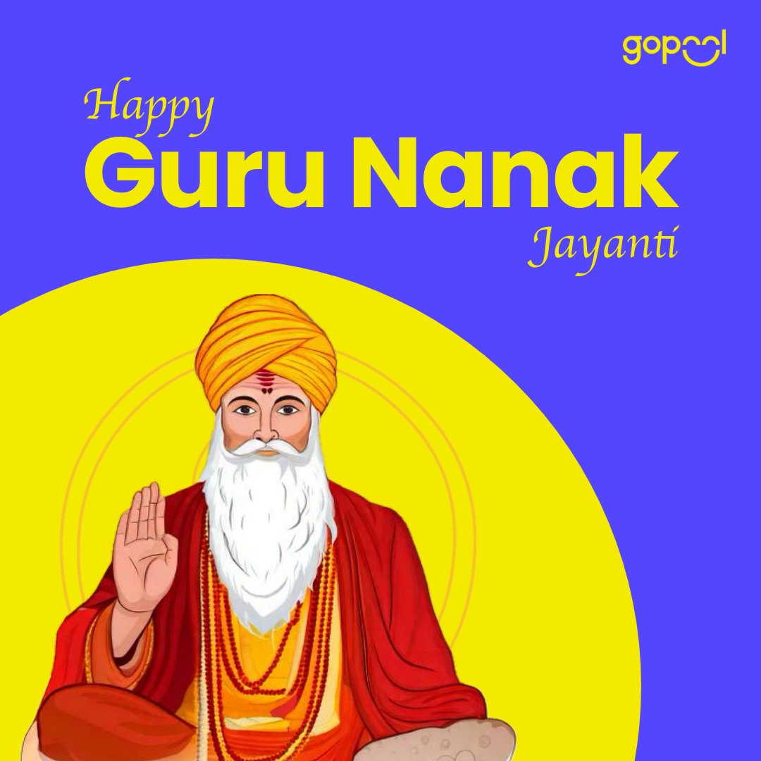gopool_app's tweet photo. Happy Guru Nanak Jayanti! 🌟

May the teachings of Guru Nanak Dev Ji inspire love, kindness, and unity in our hearts always.🙏

#gurunanakjayanti2024 #GuruNanakDevJi  #Gurpurab #GoPool #gurunanak  #TogetherWeGoFurther  #India #gurunanakdevg https://t.co/3xSQys8vCj