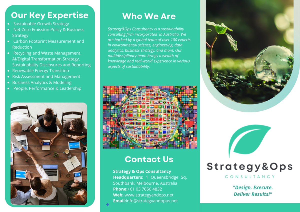 strategy_ops's tweet photo. 🚀 Explore our multi-sided brochure to discover the complete range of what we do at Strategy&amp;Ops Consultancy! From innovative solutions to impactful projects, we’re shaping the future.

#BusinessGrowth#Strategy#Impact#Strategy#FutureOfWork#TechForGood#Vision2030#ChangeMakers https://t.co/ZRHLg6P32B