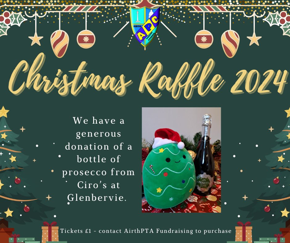 @AirthPC (@airthpc) on Twitter photo Thanks to:
🍕Ciro's at Glenbervie
🏈<a href="/Grangemouth_RFC/">Grangemouth Stags</a>
🥋<a href="/GarryShaw/">Garry Shaw Martial Arts - GSMA</a>
for donating prizes to our raffle. Get your £1 tickets NOW via airthparentcouncil@yahoo.com or DM us. The draw will be at our Christmas Fayre on Sat 30th Nov. <a href="/airthprimary/">Airth Primary School</a> <a href="/AirthNursery/">Airth Nursery</a> Thanks to:
🍕Ciro's at Glenbervie
🏈<a href="/Grangemouth_RFC/">Grangemouth Stags</a>
🥋<a href="/GarryShaw/">Garry Shaw Martial Arts - GSMA</a>
for donating prizes to our raffle. Get your £1 tickets NOW via airthparentcouncil@yahoo.com or DM us. The draw will be at our Christmas Fayre on Sat 30th Nov. <a href="/airthprimary/">Airth Primary School</a> <a href="/AirthNursery/">Airth Nursery</a>