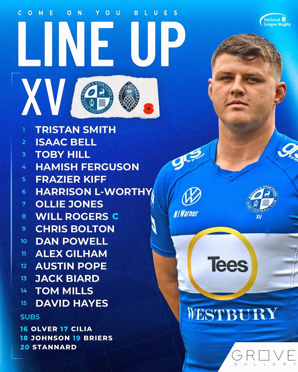 BSRUGBY's tweet photo. 📝 LINE UP 📝

Your line up for tomorrow’s Remembrance Day match at home. Which if you can’t make it to will also be available to watch on YouTube. 

KICK OFF
1XV - 15:00 @ Home V DMP
Blues - 14:00 @ Away V Old Albanians

💙🤍
#COYB #NAT1 #RUGBY https://t.co/nKrurz53iV
