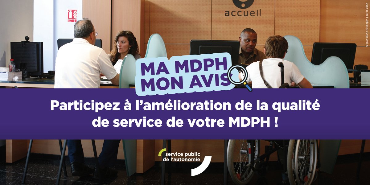 📣 Les #MDPH s'engagent pour une meilleure qualité de service ! Chaque année, l'enquête nationale recueille les avis des usagers sur l'accompagnement proposé. @cnsa_actu propose un kit de communication pour les #MDPH et les associations ▶ cnsa.fr/actualites/enq…