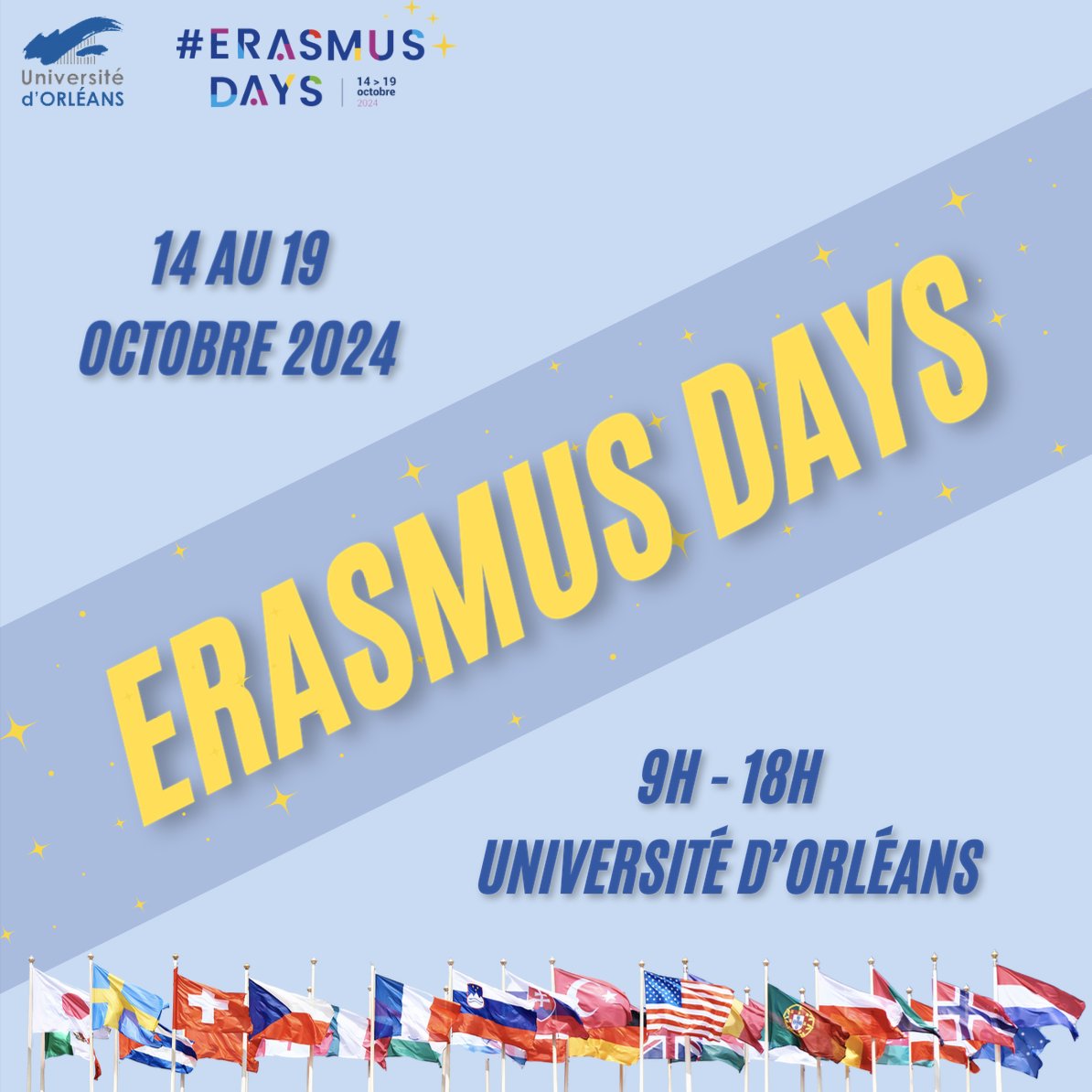 3ecom20244's tweet photo. ⚠️Rappel⚠️

Du 14 au 19 octobre 2024, rendez-vous à @Univ_Orleans  pour les Erasmus Days !

Nous vous attendons nombreux https://t.co/4pbn3JjfWc