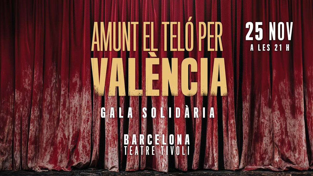 🫶 Ens adherim a la gala solidària “Amunt el Teló per València”, que tindrà lloc el pròxim 25 de novembre al Teatre Tívoli.

🎭 Tota la recaptació de l'acte serà destinada als professionals de les arts escèniques de València.

Informa-te'n👉galaamuntvalencia.com

<a href="/adetca_teatre/">ADETCA_teatre</a>