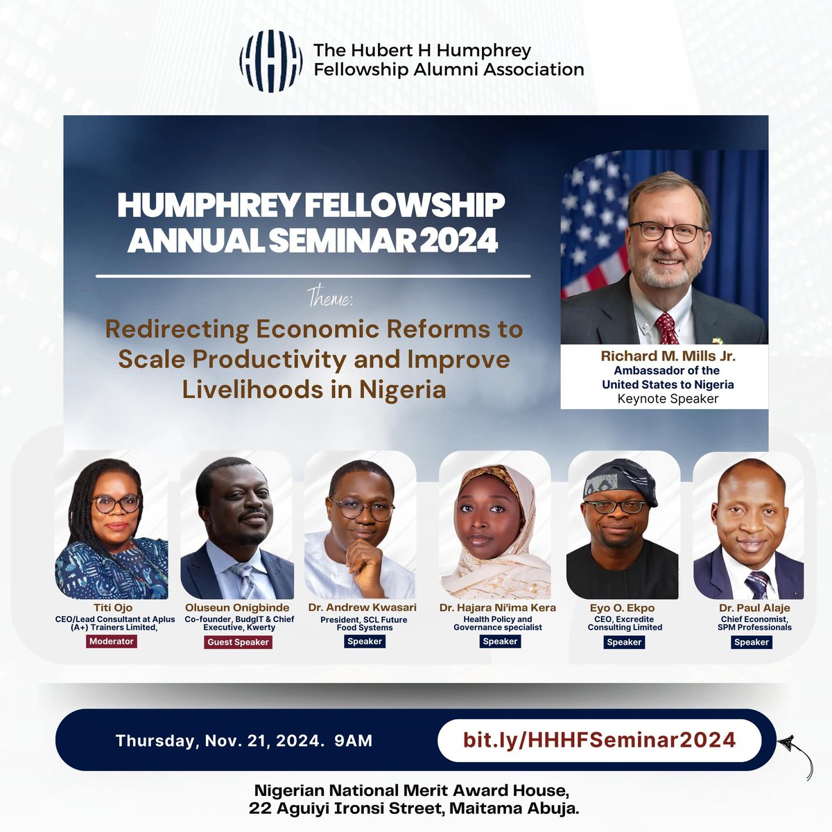 HHHFAlumni's tweet photo. Join us at the HHHFAA Annual Seminar 2024 in Abuja as we address the theme 'Redirecting Economic Reforms to Scale Productivity and Improve Livelihoods in Nigeria' 
Register at https://t.co/xU74YAorQV
We look forward to seeing you. Find details on flyer https://t.co/ZwrDwcJcia