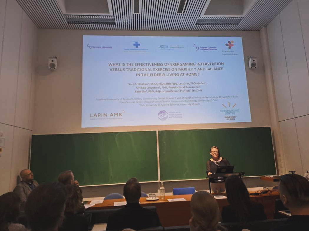 GeroNursing Centre (@geronursingc) on Twitter photo GNC:n väitöskirjatutkija Sari Arolaakso piti suullisen esityksen Tampereella eHealth 2024 konferenssissa: What is the effectiveness of exergaming intervention versus traditional exercise on mobility and balance in the elderly living at home? <a href="/HST_OY/">Health Sciences and Technology - Oulu</a> <a href="/UniOulu/">University of Oulu</a> GNC:n väitöskirjatutkija Sari Arolaakso piti suullisen esityksen Tampereella eHealth 2024 konferenssissa: What is the effectiveness of exergaming intervention versus traditional exercise on mobility and balance in the elderly living at home? <a href="/HST_OY/">Health Sciences and Technology - Oulu</a> <a href="/UniOulu/">University of Oulu</a>