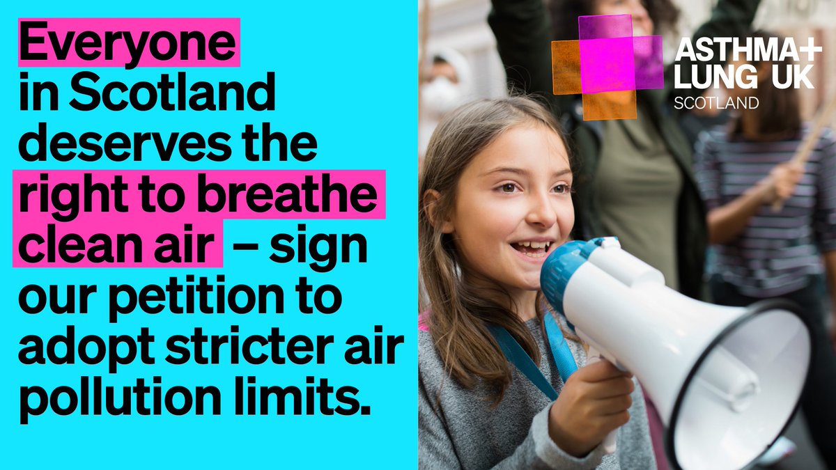 Want to breathe cleaner air in Scotland? 

Support our @scotparl petition and add your signature to call on the @ScotGov to adopt stricter air quality limits. 

Go to: petitions.parliament.scot/petitions/PE21… 

#ClearingTheAirScotland