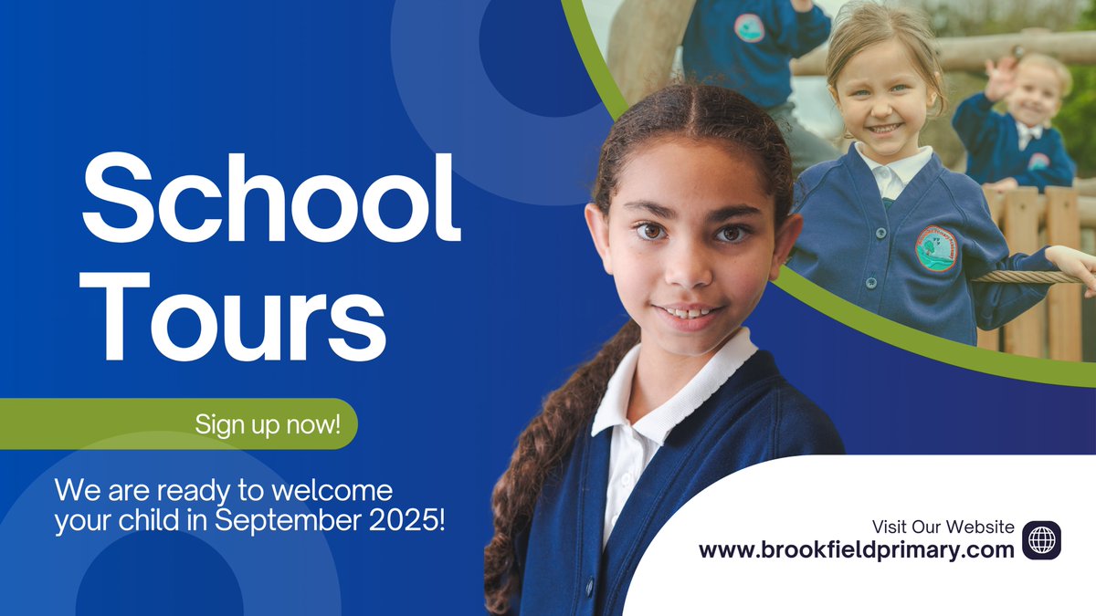 🏫Is your child starting school in 2025?
Come and visit Brookfield Primary Academy! Our school tours give you a chance to see our wonderful learning environment and meet our dedicated staff.
👉Book your tour today: docs.google.com/forms/d/e/1FAI…