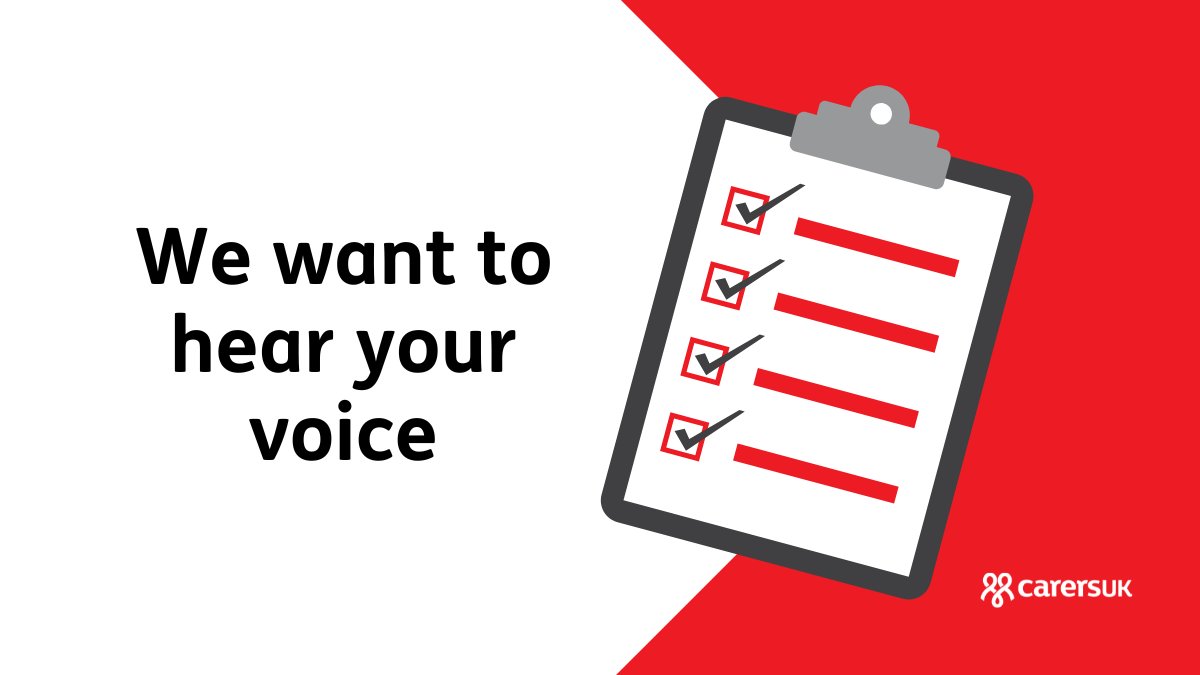 Carers UK (@carersuk) on Twitter photo Unpaid carers have a vital perspective on the future of <a href="/NHSEngland/">NHS England</a>. We want to make sure that we prioritise exactly what you need. We have a track record of using your experiences to secure change.
Help us to do that again. surveymonkey.com/r/NXR9NSJ?utm_… Unpaid carers have a vital perspective on the future of <a href="/NHSEngland/">NHS England</a>. We want to make sure that we prioritise exactly what you need. We have a track record of using your experiences to secure change.
Help us to do that again. surveymonkey.com/r/NXR9NSJ?utm_…