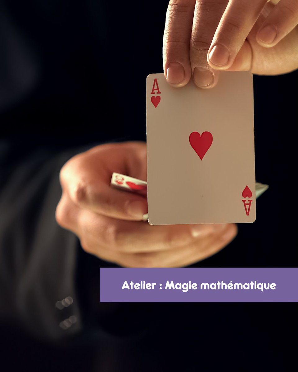 🎩 Vous avez toujours rêvé de comprendre les dessous des tours de magie ? Venez voir comment les mathématiques permettent de lire dans les pensées et d’influencer les autres.🪄
Rdv le 14/12. Gratuit et à partir de 10 ans !
Réservation : reservations.mmi-lyon.fr/#/individuels/…