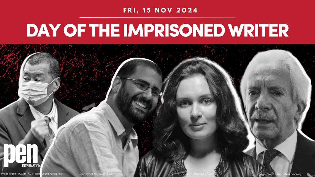 Today, PEN International launches the Day of the Imprisoned Writer campaign, calling for urgent global action to release and protect Jimmy Lai (Hong Kong), Alaa Abd el-Fattah (Egypt), Jose Rubén Zamora (Guatemala), and Kaciaryna Andrejeva (Belarus).  Join us in standing with them