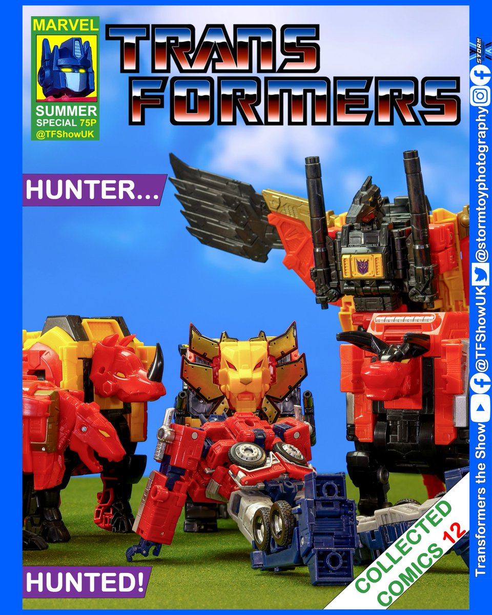 TFShowUK's tweet photo. Prey!
Seven days of Prime
Day 5: Captured/Imprisoned Prime. Homage to Transformers Collected Comics issue 12. Megatron summons the Predacons to Earth to get rid of Optimus Prime permanently. Rampage, Headstrong, Razorclaw, Divebomb & Tantrum.
This could have been chosen as an iconic moment & I love how the trailer in the story is included as something that does not simply vanish & has to be retrieved. #Transformers #Toyphotography