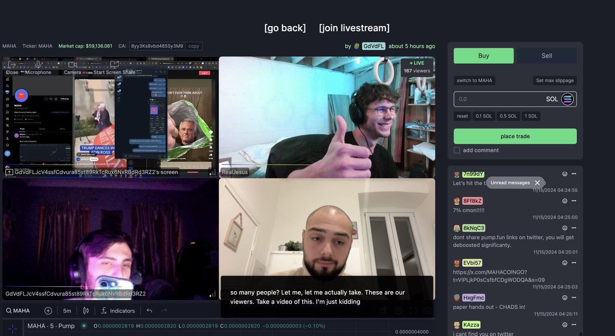 Biggest live stream on Pumpfun history🚀