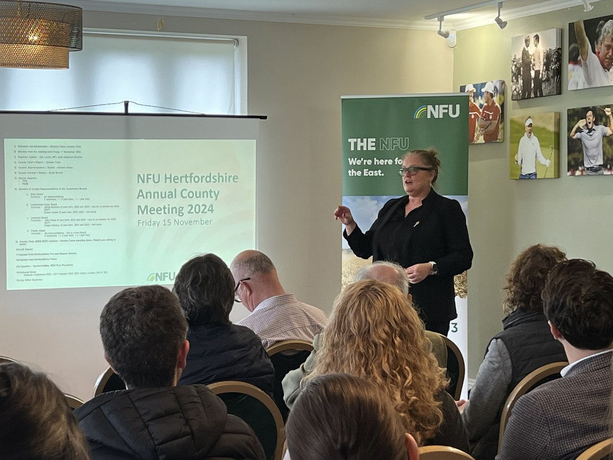 An impressive and powerful talk by Vice President Rachel Hallos at the County AGM today. “The NFU will not let the budget changes go. This is just the beginning”. She urged members to write to your MPs, tell your story, tell them how it will affect you. <a href="/nfueast/">NFU East</a>