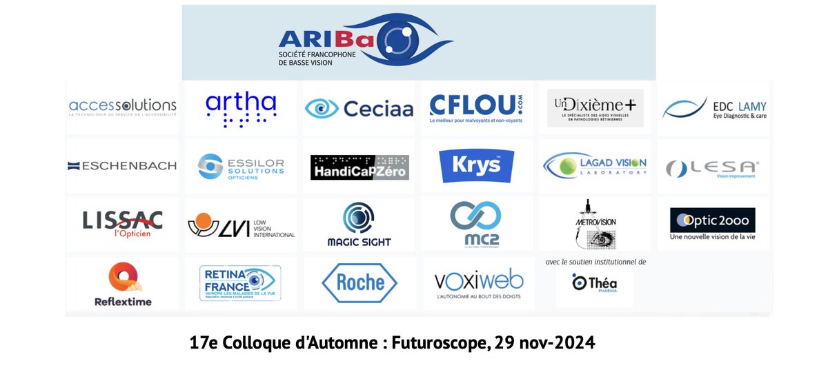 🎉 Rendez-vous au 17e Colloque ARIBa le 29/11 ! Venez découvrir notre innovation pour les malvoyants/non-voyants et échanger avec des pros de santé 👩‍⚕️👨‍⚕️. Conférences sur myopie forte, DMLA &amp; basse vision ! 👁️

#ColloqueARIBa #BasseVision #Innovations #Artha