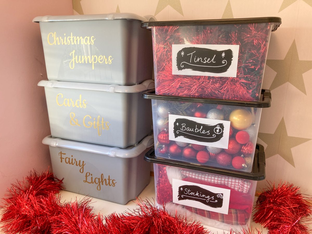 I love to be organised &amp; #Christmas is no exception, which is why I've upcycled some old tubs to create my own dedicated storage for our festive decorations... 
Check out these two DIY labelling techniques here: cassiefairy.com/2021/12/30/two…